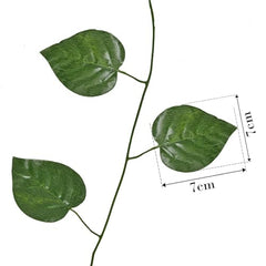 Go Hooked Artificial Hanging Creeper for Home Décor (Pack of 8, 6 Ft) | Money Plant Leaf Garland with 30 Leaves Each | Plastic Decorative Creeper for Balcony, Walls, Garden Decoration