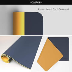 Scarters Desk Mat & Extended Mouse Pad 90x45cm | Reversible, Blue & Yellow