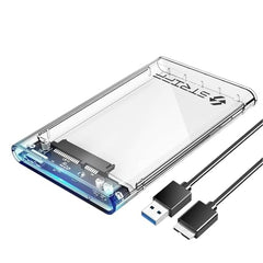 STRIFF SpeedShell 2.5" SATA SSD/HDD Enclosure Case | USB 3.0 to SATA Tool-Free Transparent Hard Drive Case | 5Gbps Fast Transfer, Supports Up to 6TB, Compatible with 2.5" SSD/HDD