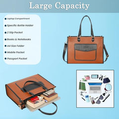 Womanix Laptop Tote Bag,14 inch Laptop Bag, Shoulder Bags With Back Trolley Strap, Casual Briefcase, Handbag for Travel, Office, College,Work
