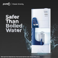 Pureit Classic 23 L Gravity Based Water Purifier | Activated Carbon Filtration | No Electricity Required | Multi-Stage Purification: Uses programmed Germ Kill technology (White)