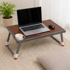 Foldable Adjustable Laptop Study Table | Portable Multipurpose Desk with Clipboard | Engineered Wood Top & Metal Frame | Suitable for Study, Reading, Writing & Laptop Use, White