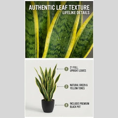 GARDEN GYANI Artificial Areca Palm Plant with Black Pot – 145 cm Tall Faux Tropical Decorative Plant with 35 Leaves for Home, Office & Living Room Décor