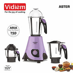 Vidiem EVA Royal 750W Mixer Grinder with 3 Jars | 750W mixer Grinder | 2 Years Product Warranty & 5 Years Motor Warranty | Red & Black