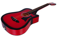 Juârez Acoustic Guitar Kit, JRZ38C/BK 38 Inch Cutaway, 038C with Bag, Strings, Pick and Strap, Black