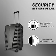 Aristocrat Airpro Set of 3 (Cabin+Medium+Large) Trolley Bags, Jet Black