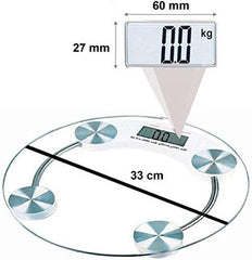 MCP Digital Glass Weight Machine For Body Weight Round Personal Weighing Scale For Home Use Bathroom Weighing Machine (Transparent), 180 Kilograms