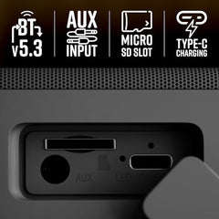 ZEBRONICS Sonic POD S, Portable Bluetooth Speaker, 8 Watts, Upto 7h Backup, Passive Radiator, Call Function, Bluetooth v5.3 | mSD | AUX, TWS, with Carry Loop (Black)
