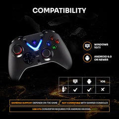 Cosmic Byte ARES Wireless Controller for PC, Hall Effect Joystick & Triggers, Dual Vibration, Backit ABXY Buttons, Turbo, Auto Turbo (White)