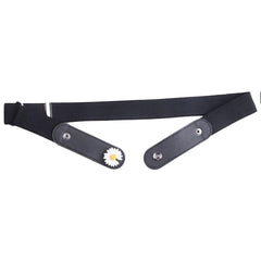 SYGA Jeans Belt Elastic Women's Punch-Free Decoration Flower buckle Style Lazy Belt