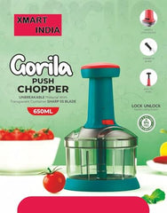 Xmart India Chopper for Kitchen Use, 900ml Push Chopper with 5 Blades, Vegetable Cutter Kitchen Accessories Items for Home Cutting Vegetables, Onion, Ginger, Garlic, Salad, Tomato, Potato (Pista)