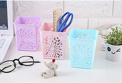 SYGA 4 Pieces Plastic Square Shape Storage Pen Holder_Purple
