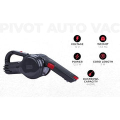 BLACK+DECKER PD1200AV-B1 12V Corded Dustbuster Flexi Auto Handheld Vacuum Cleaner, 560 ml Bowl Capacity, Car Vacuum Cleaner, 5 Meter Cable, 1 Year Manufacturer Warranty