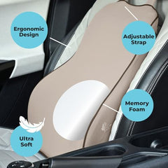 Grin Health Mini Back Support Cushion for Lumbar Support & Back Pain Relief, Backrest for Car Seat, Lower Back Cushion for Office Chair, Driving, Travel Backrest Pillow