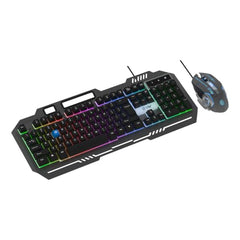 EVM EnHawk Wired Gaming Keyboard & Mouse Combo | RGB Backlit Keyboard | 6-Button Gaming Mouse | Adjustable DPI | 1 Year Warranty (EVM-WDKM-315-EnHawk)