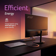 Acer SH242Y P1 23.8 Inch FHD IPS Gaming Monitor I 144Hz Refresh Rate I 1ms VRB I USB Type-C 65W PD I AMD FreeSync I Ultra Slim Design I ErgoStand I HDMI I Built-in Speakers I VisionCare Technology
