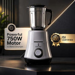 HydroGrind Powerful 750 W Juicer Mixer Grinder For Kitchen 3 Jars (3 Stainless Steel) Mixie For Mixing, Grinding, Juicing 4 Years Warranty (Grey & Black)
