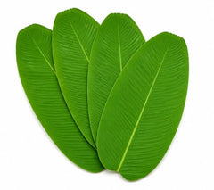 VRB Dec 20 Pcs Artificial Banana Leaf Decorative Leaves for Ganpati.Diwali,Navratri,Pooja,Wedding,Backdrop,Table Placemat,Reusable Banana Leaf Decor, Pack of 20 Pcs