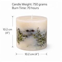 Goyoham | Berry Blush Botanical Candle, 70 Hour Burn Time | Large - 4 x 4 Inch, 750g, Unscented | Handcrafted with Natural Botanicals, Lead-Free Wick |