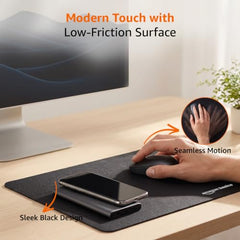 Amazon Basics Large Extended Computer Rectangular Mouse Pad, 16.7 x 35.7 inch, Black