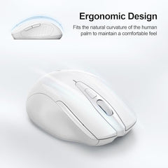 TECKNET Wireless Mouse, BT 5.0/2.4G, Rechargeable 6-DPI Silent, Grey