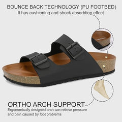 Centrino Sandals for Men | Berkin-Style Slip-On Casual Sandal with Open Toe Design |Lightweight On-Grip Sole for Outdoor Wear|Men Open Toe Buckle Strap Sandals| Summer Slip-On Slipper|Perfect For Monsoon Rainy Season NAVY 13 UK(7313)