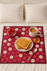 Homerz Premium Bed Server Food Mat Reversible Bed Server, Mattress Protector for Home | Food Mat for Kids, Size 36x36 inch, Double Side use Kitchen, Cupboard, Drawer, Wardrobe (Brown Lotus New)