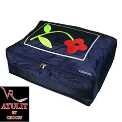VR ATULIT BY CHOOSY 12 Flap Saree Bag | Clothes Storage Bag for Sarees, Blankets | Large Storage Bag for Clothes with Transparent Zip Covers | Foldable Quilted Bag Organizer with Handle for Wardrobe
