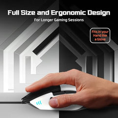 EvoFox Phantom 2 Programmable Gaming Mouse, 8 Programmable Buttons | High Performance 1000Hz Polling Rate | Ultra-Responsive 7000 FPS | 12800 DPI | RGB Lights with Music sync Mode, Windows Software
