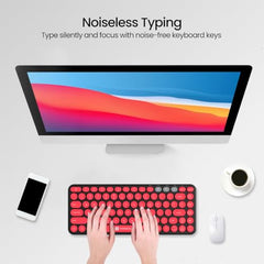 Portronics Bubble 2.0 Wireless Keyboard with Bluetooth + 2.4 GHz Receiver, Connect 3 Devices, Compact TKL Size, 10m Working Range, Function Shortcut Keys, for Laptop, PC, Smartphone, Tablet (Black)