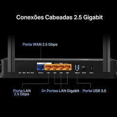 TP-Link Archer BE400 Dual-Band BE6500 WiFi 7 Router | 4K/8K Streaming 6.5 Gbps | 1× 2.5 Gbps WAN/LAN + 3× 1 Gbps LAN Ports + 1× USB 3.0 | 6 Antennas | Compatible with Alexa and Google Assistant