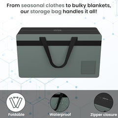 Kuber Industries (Pack of 3) Underbed Storage Bag | Waterproof Clothing-Bedding Bag | Foldable Blanket Bags | Closet Wardrobe Organizer with Handle | Large | Maroon Patti | Beige
