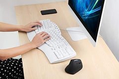 Perixx PERIBOARD-512B Ergonomic Split Keyboard – Full-Size Wired USB Keyboard with Palm Rest and 7 Multimedia Hotkeys – 3D Curve Design for RSI Relief – Black, US English