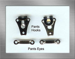 M Fabrics Stainless Steel Pant Trouser Hooks (Silver, 2-Part Sew-On, Set of 20) | Rust-Free Fasteners for Pants, Shorts, Dresses & Garments