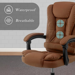 Casa Haus Italia Premium Leatherette Office Chair for Work | Boss Chair, Ergonomic Executive, Luxurious Cushioned Arms & Seat, 2 Point Back Massager, Heavy Duty Metal Base (Burgundy)
