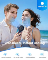 Gaiatop Small Handheld Personal Fan, Powerful High Speed Turbo Cooling, 4000mAh USB Rechargeable Battery Powered Mini Portable Fan for Travel, Outdoor Essentials, Summer Gifts for Women Girls, Pink