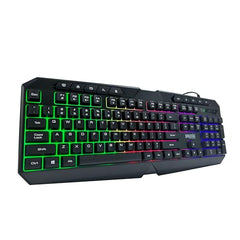 Geonix Cruiser K3 Multi Function Gaming Keyboard with 114 Keys, Dedicated Multimedia Keys, Rainbow Backlight, PVC Cable, Noiseless Keys, Durable Body, Slim Design (Black)