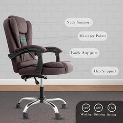 Casa Haus Italia Premium Leatherette Office Chair for Work | Boss Chair, Ergonomic Executive, Luxurious Cushioned Arms & Seat, 2 Point Back Massager, Heavy Duty Metal Base (Burgundy)