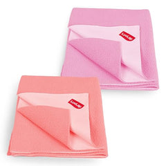 LuvLap Instadry Waterproof Baby Dry Sheet, Small Size 50x70 cm, Extra Absorbent Quick Dry Sheet for New Born,Toddler, Anti-Piling Fleece for Baby, Bed Protector, Pack of 2, Maroon & Navy Blue