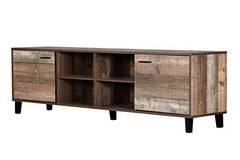 DeckUp Soneva Engineered Wood TV Unit (Wotan Oak & White, Matte Finish)