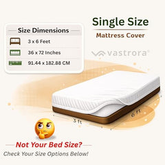 Vastrora 100% Waterproof Mattress Protector Queen Size 5x6 Ft | 60x72 in | Pee & Urine Proof Mattress Cover | Elastic All-Around | Terry Cotton Fitted Bed Cover | Noiseless, Breathable Bed Protector