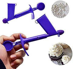 Syga Plastic/Silicone Pearl Applicator Fondant Cake Gun Bakery Cutter Decorating Tool Sugar Craft, 6mm Large Size DIY for Cake Cupcake, Cookies, Desserts, Bread- Purple
