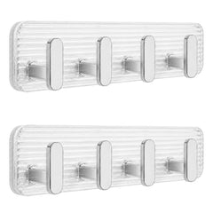 SIGNAMIO 6 Hook Shelf Adhesive Strip Wall Hanging Sticky Hook Black
