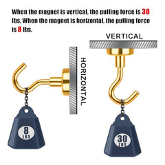 DIYMAG Magnetic Hooks 15pcs 30lbs Cruise Essentials 2026 Magnet Hook | Neodymium Heavy Duty Strong Magnets Hanging Ship Cabins Refrigerator Fridge Classroom Beach Vacation Kitchen Grills Home Tool