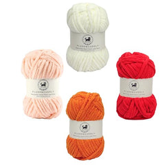 NESTNHAVEN , Plush & Cuddly Sets 2.0 , Chenille Yarn Supersoft Hand Knitting Wool Ball, set of 4 , 400 grams (1 Ball/100 Gram Each) Suitable for Craft, Babywear, Toys , Baby Blankets , 5 Bulky, Shades - NNHS 2.0 (Set 26 baby Pink , lilac , hot pink…