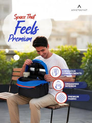 Aristocrat Hype 33L Laptop Backpack (Upto 17"), 2 Compartments, Grey | Spacious, Front & Side Pockets, Padded Straps, Premium Fabric & Zipper, Office/ College Bag, Unisex, 1-Year Global Warranty