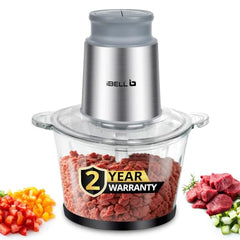 iBELL MT200GM Electric Food Chopper 700W with 2L Glass Bowl, Multi Purpose Chopper for Meat Vegetables Fruits Nuts & Herbs,2 Year Warranty