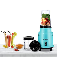 DIGISMART 500W Nutri Mixer Grinder 2 Jars 22000 RPM Motor Speed For Chutney, Juice and Shake, Fast Grinding Stainless Blade, Long Lasting Shock Proof ABS Body, 1 Years Warranty - Blue