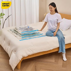 Smart Saver Plastic 6 Pack Vacuum Bags for Travel, Space Saver Bags Storage Bags for Vaccine Sealed Compression Packing Bag with Hand Pump, White