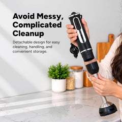LINSO FULL STACK 1100W India's 1st Anti-Scratch 4-in-1 Hand Blender | 2-Year Warranty | 8 Speeds + Turbo | 860ml Chopper + Egg Whisk + Beaker | SS304 Blade | UK-Based Brand | Pure Copper DC Motor